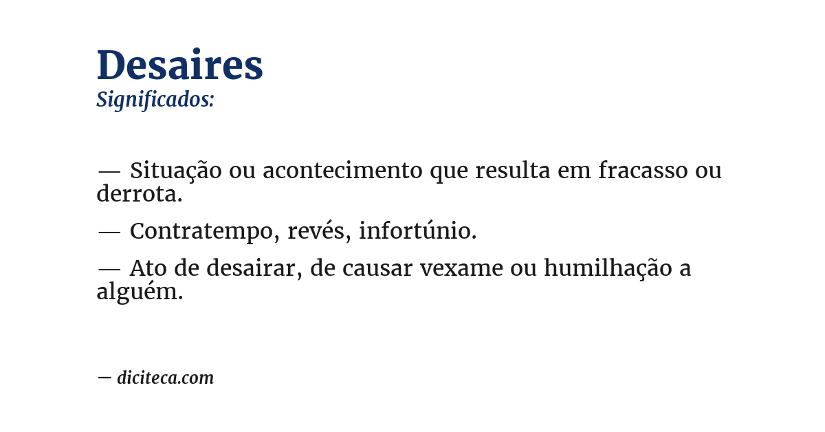 Significado de desaires