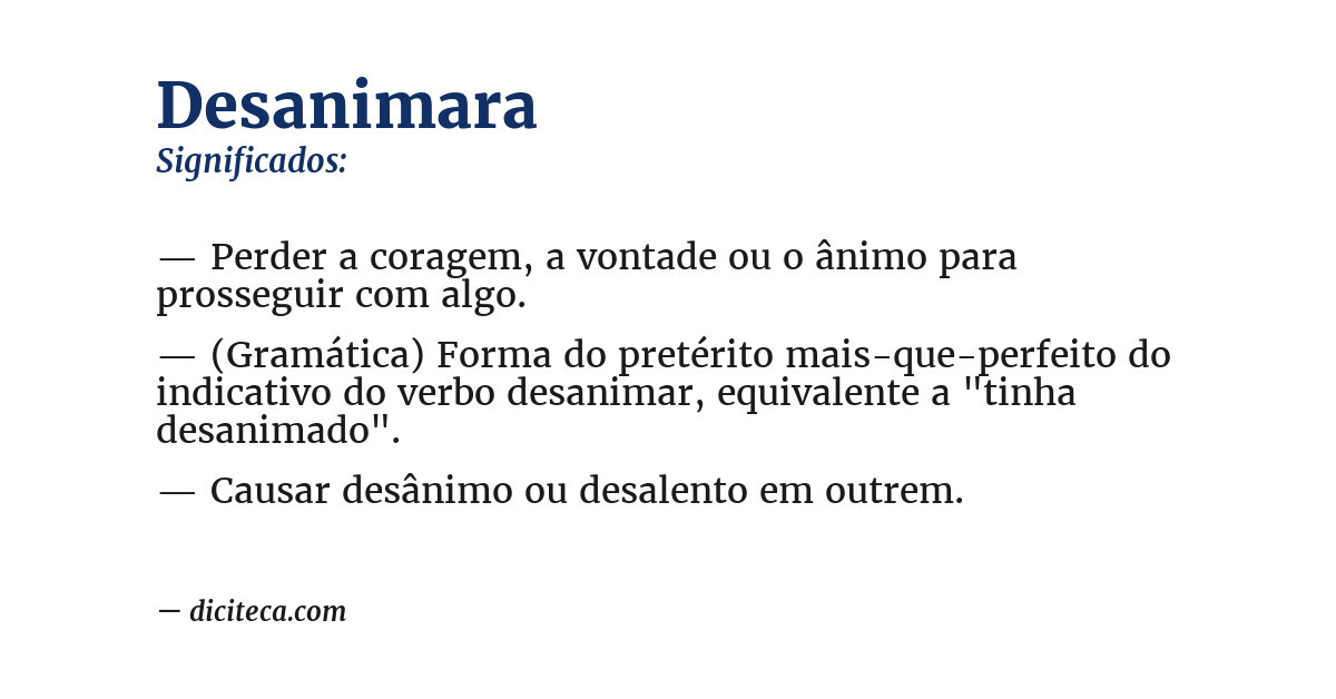 Significado de desanimara