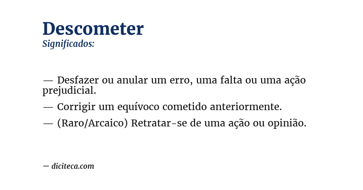 Significado de descometer