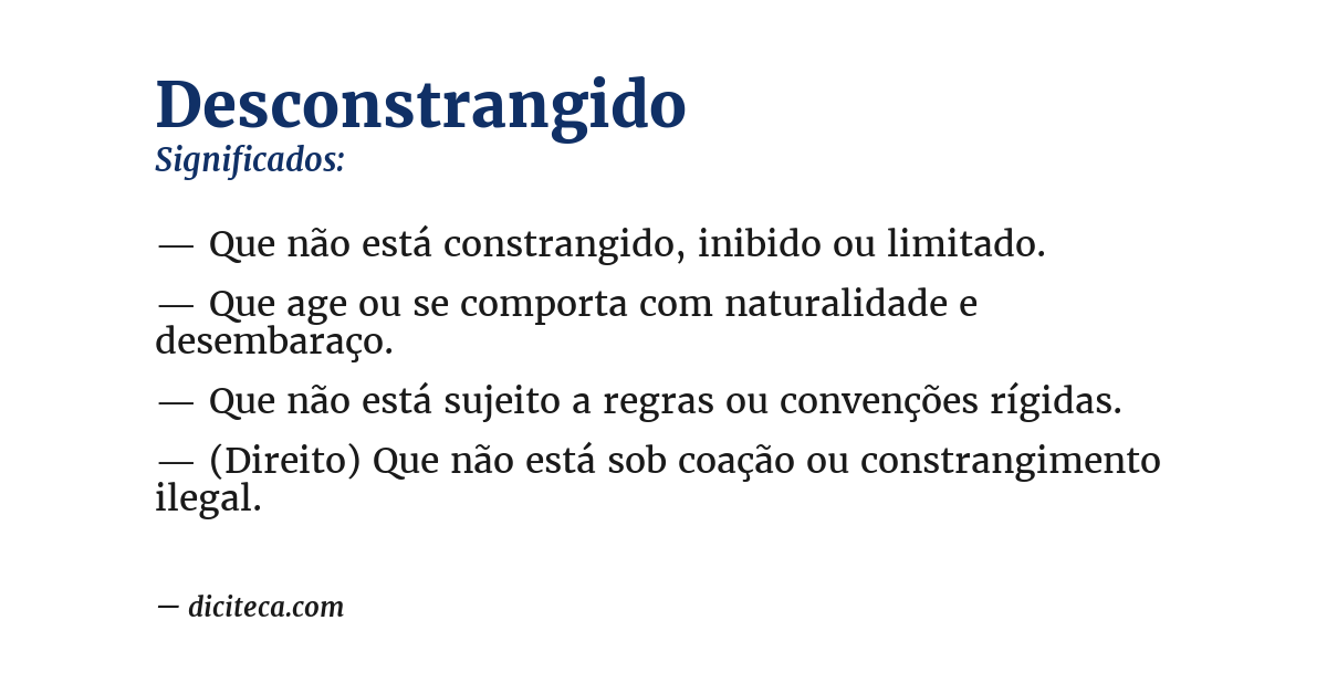 Significado de desconstrangido