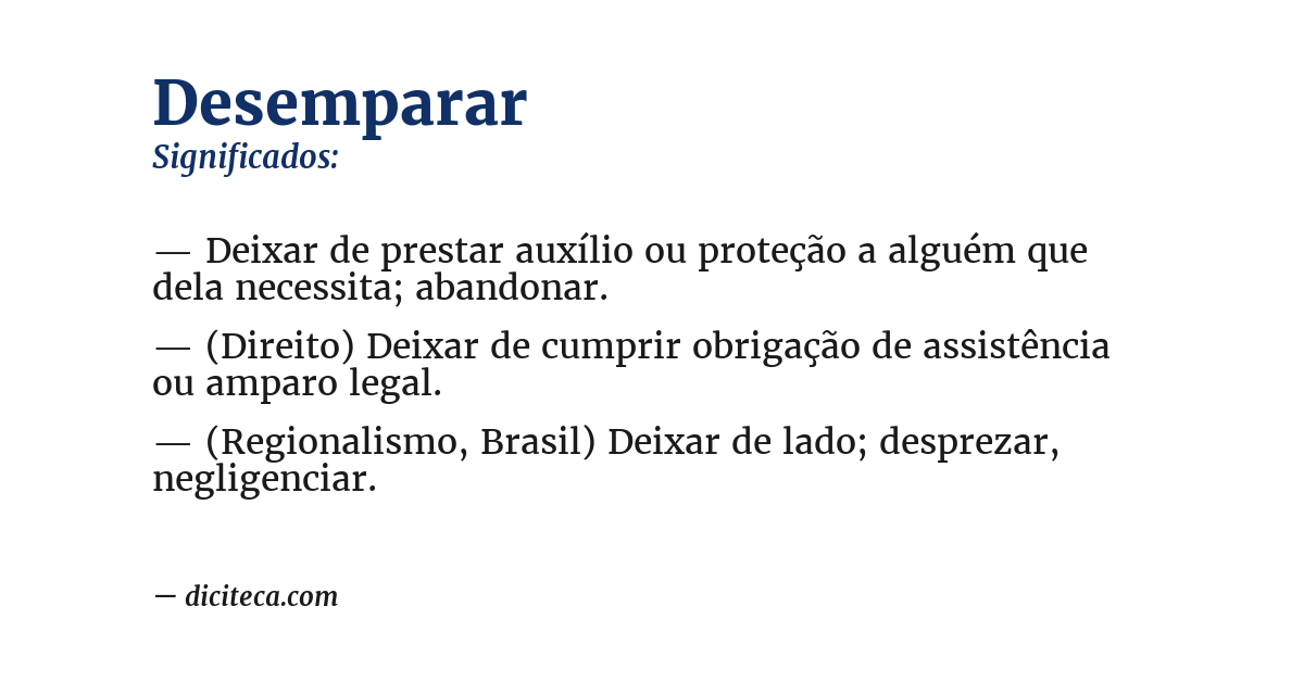 Significado de desemparar