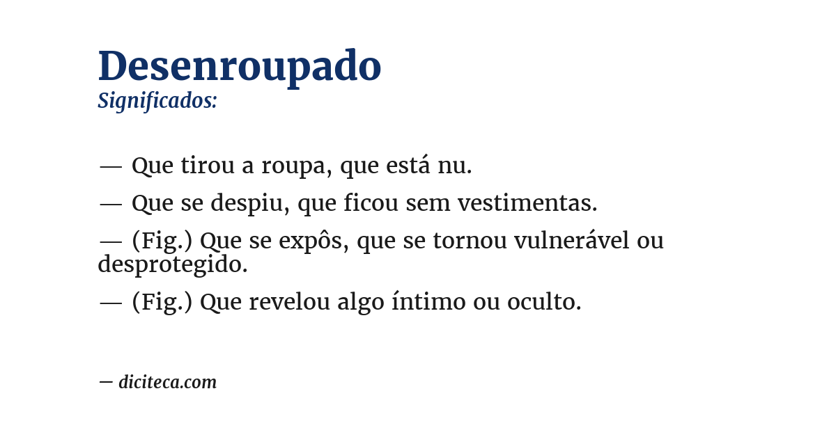 Significado de desenroupado