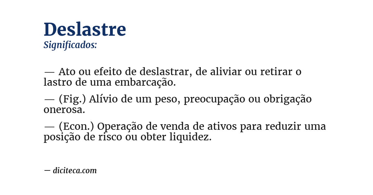 Significado de deslastre