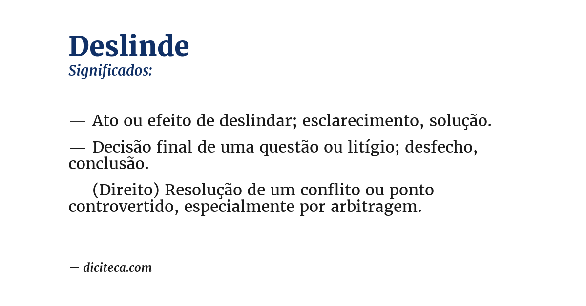 Significado de deslinde