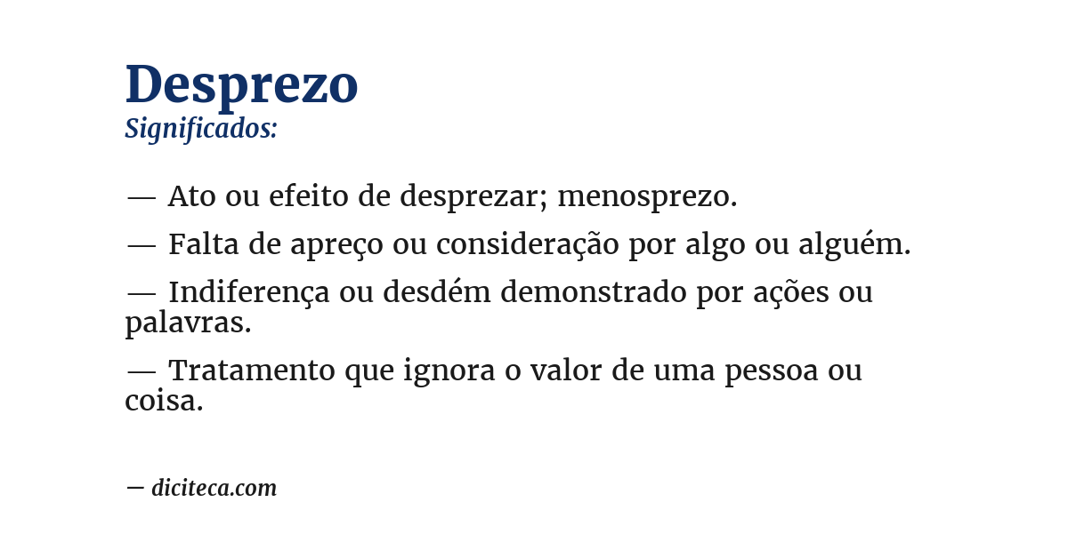 Significado de desprezo