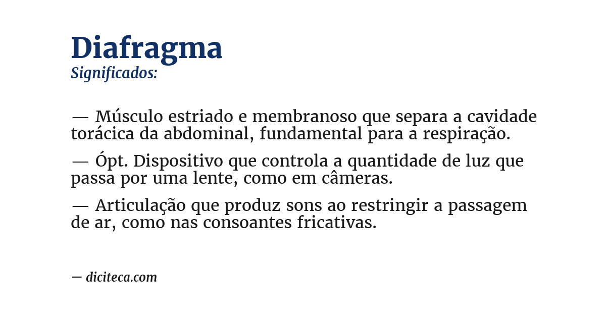 Significado de diafragma