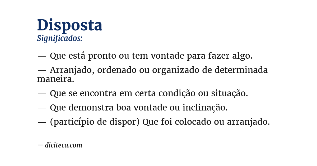 Significado de disposta
