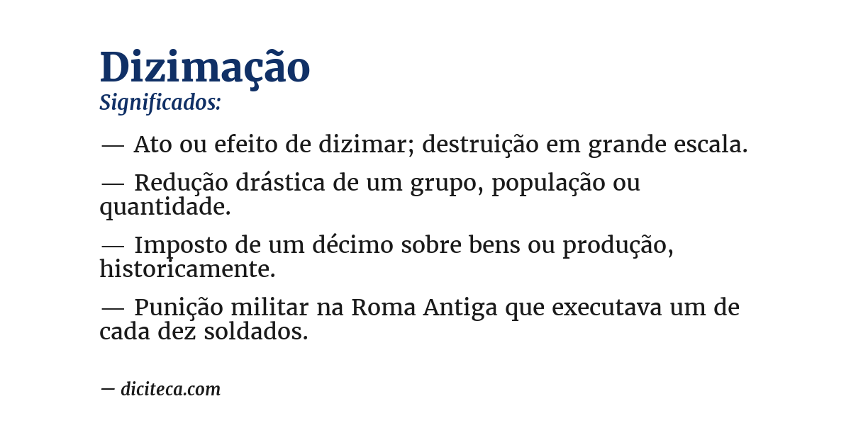 Significado de dizimação