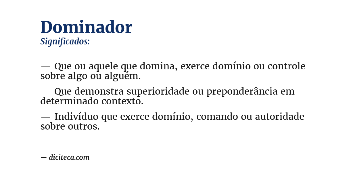 Significado de dominador