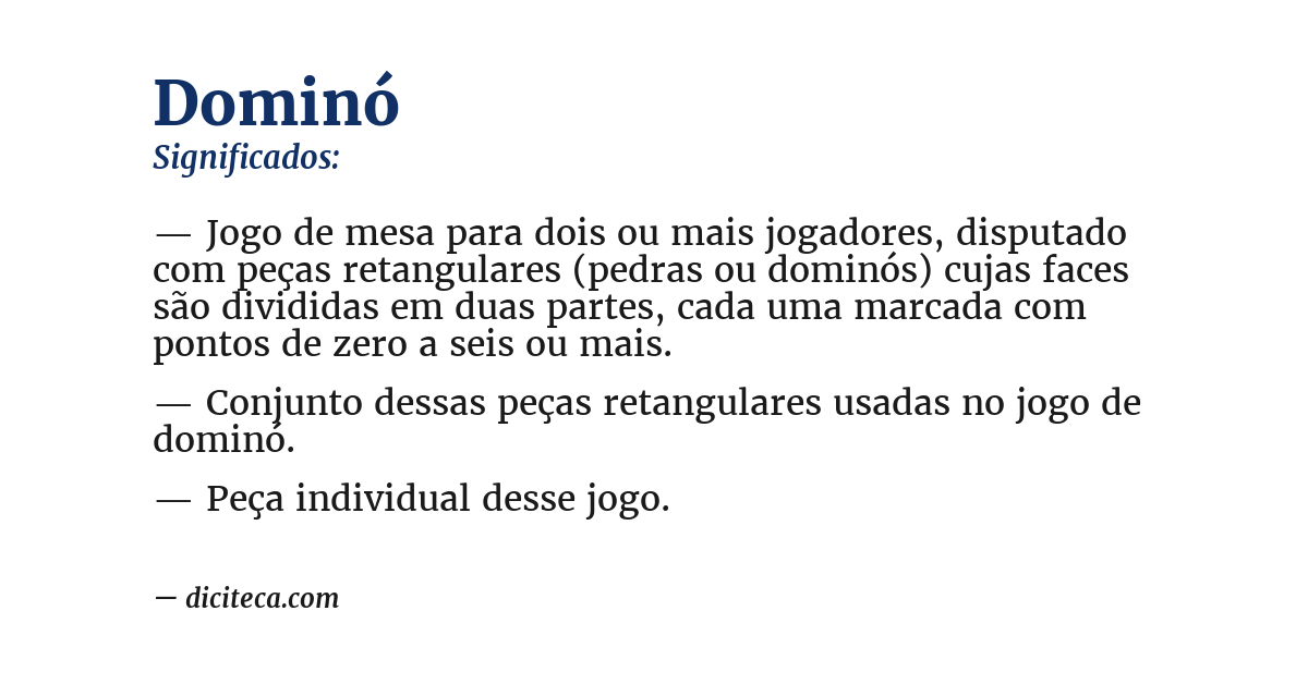 Significado de dominó