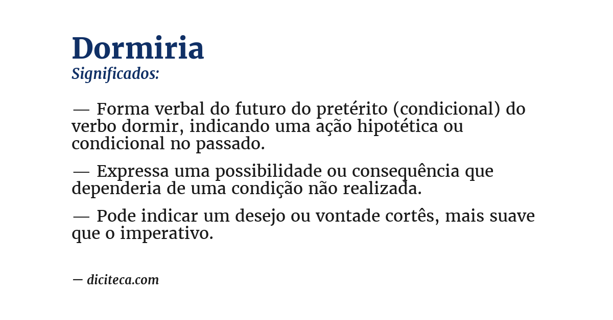 Significado de dormiria