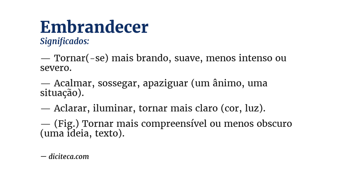 Significado de embrandecer