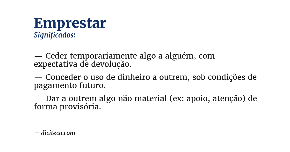 Significado de emprestar
