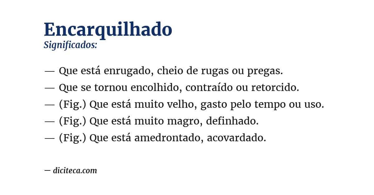 Significado de encarquilhado
