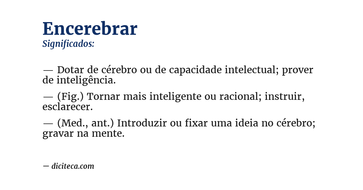 Significado de encerebrar