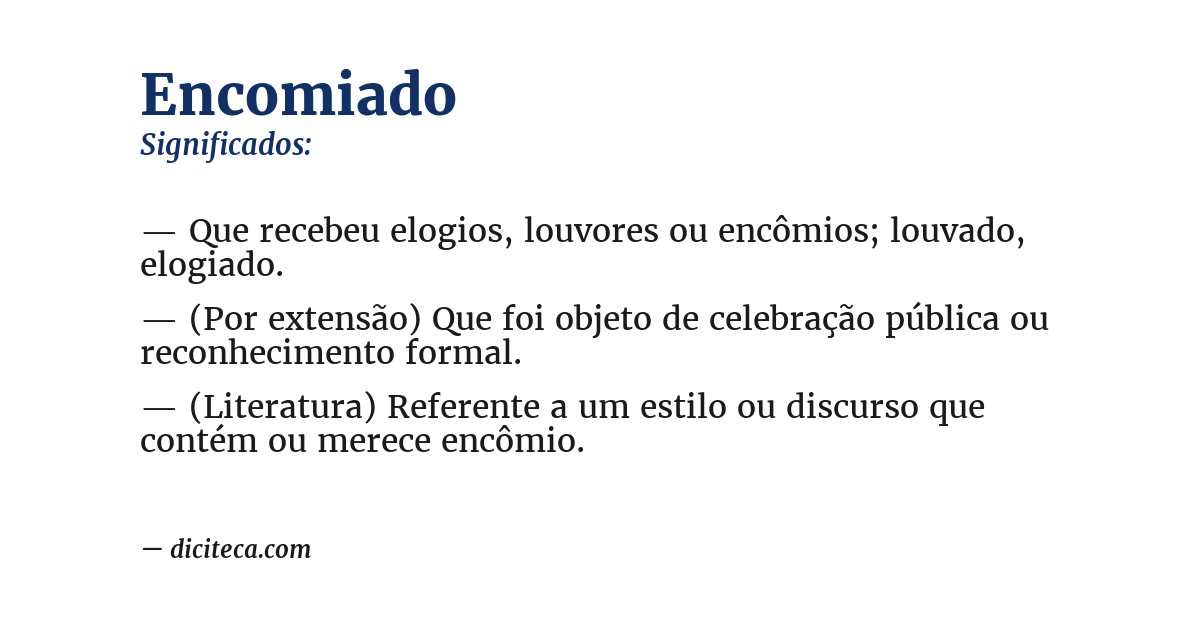 Significado de encomiado