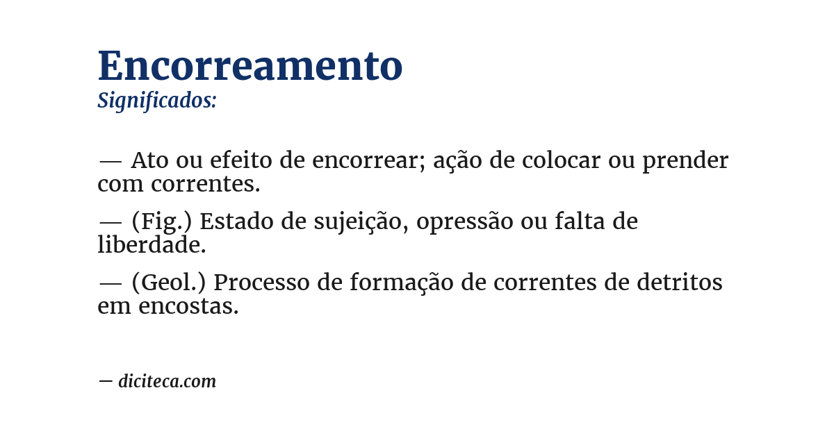 Significado de encorreamento