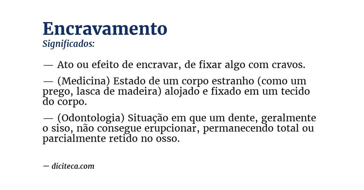 Significado de encravamento