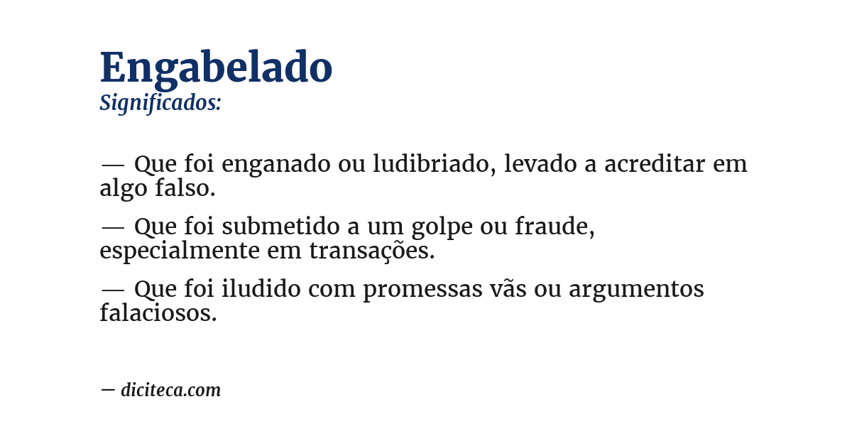 Significado de engabelado