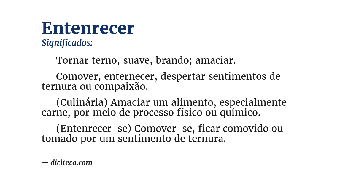 Significado de entenrecer