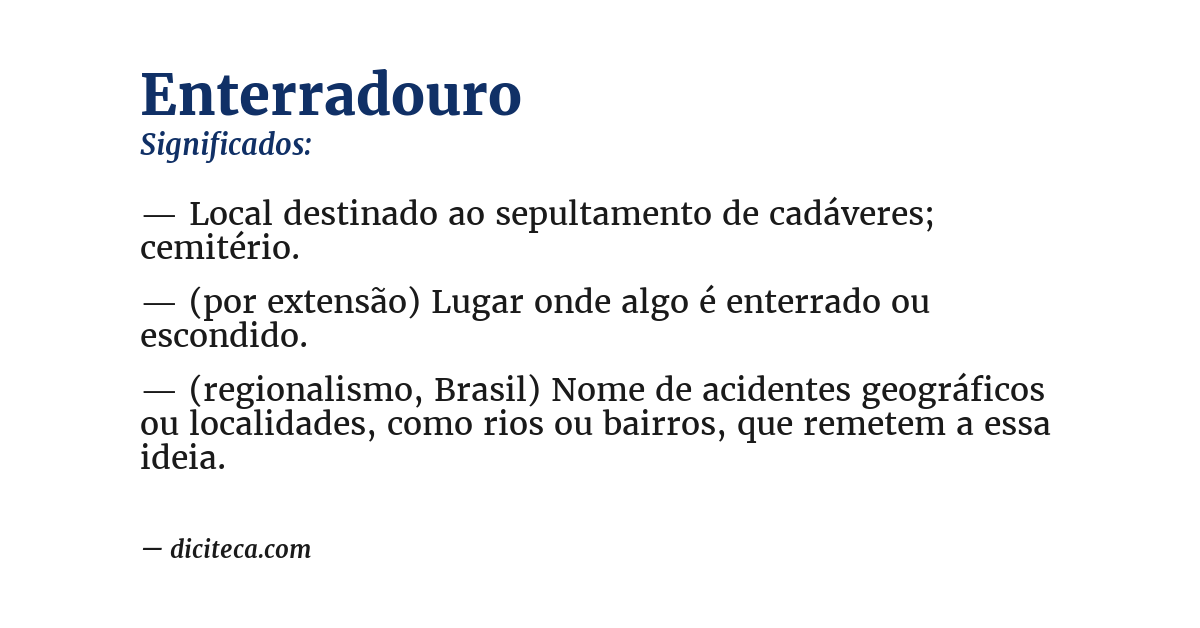 Significado de enterradouro