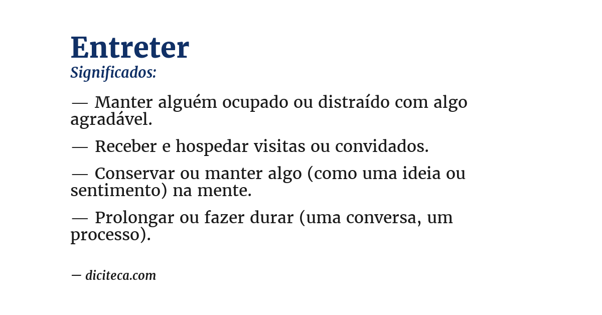 Significado de entreter