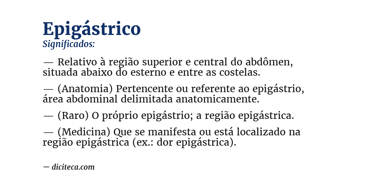 Significado de epigástrico