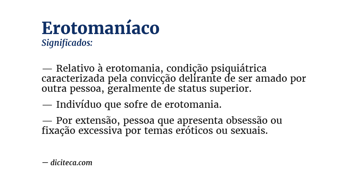 Significado de erotomaníaco