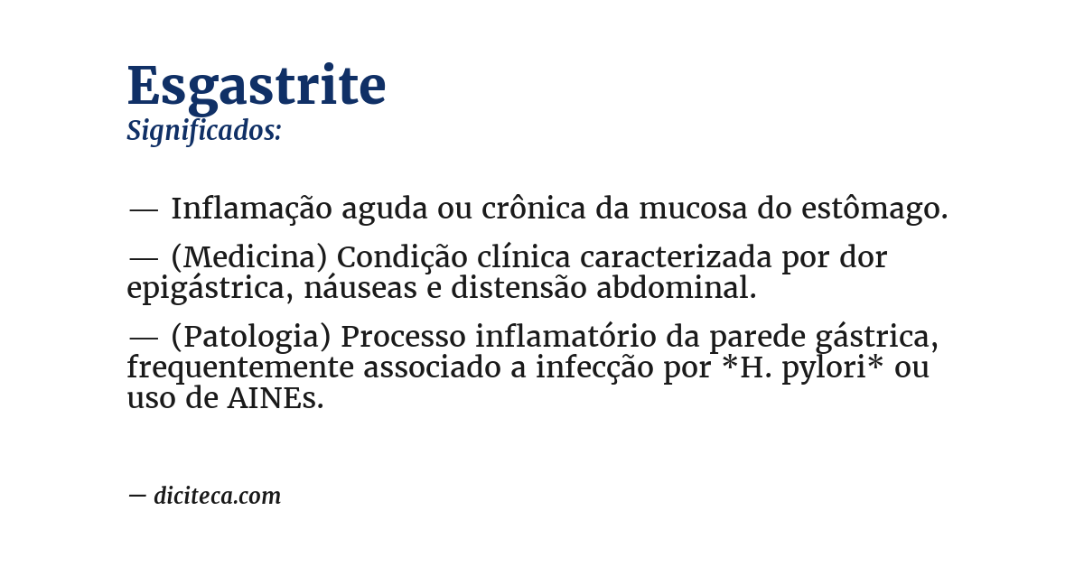 Significado de esgastrite