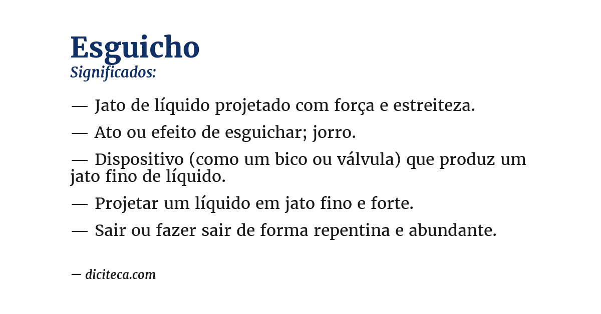 Significado de esguicho
