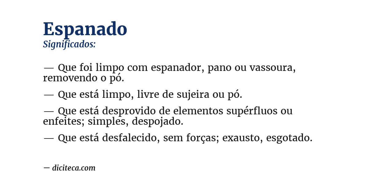 Significado de espanado