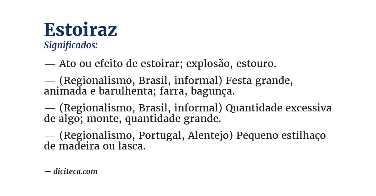 Significado de estoiraz