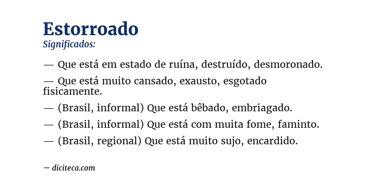 Significado de estorroado