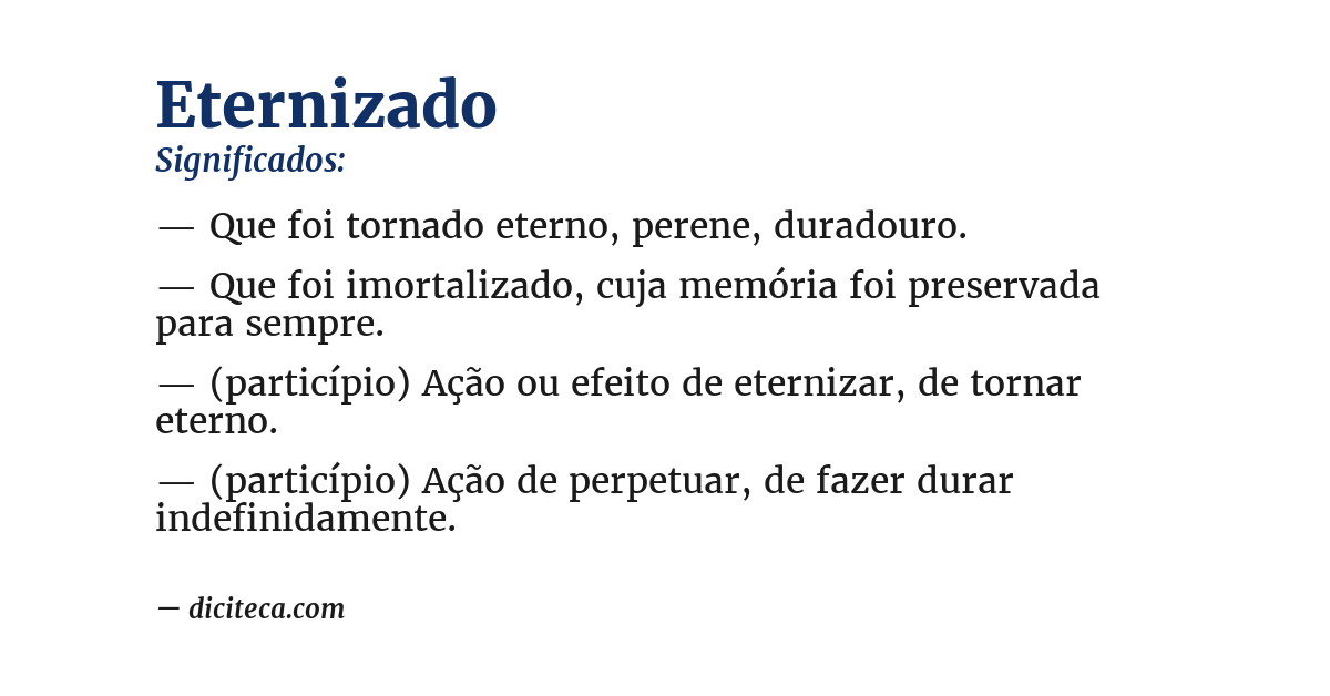 Significado de eternizado