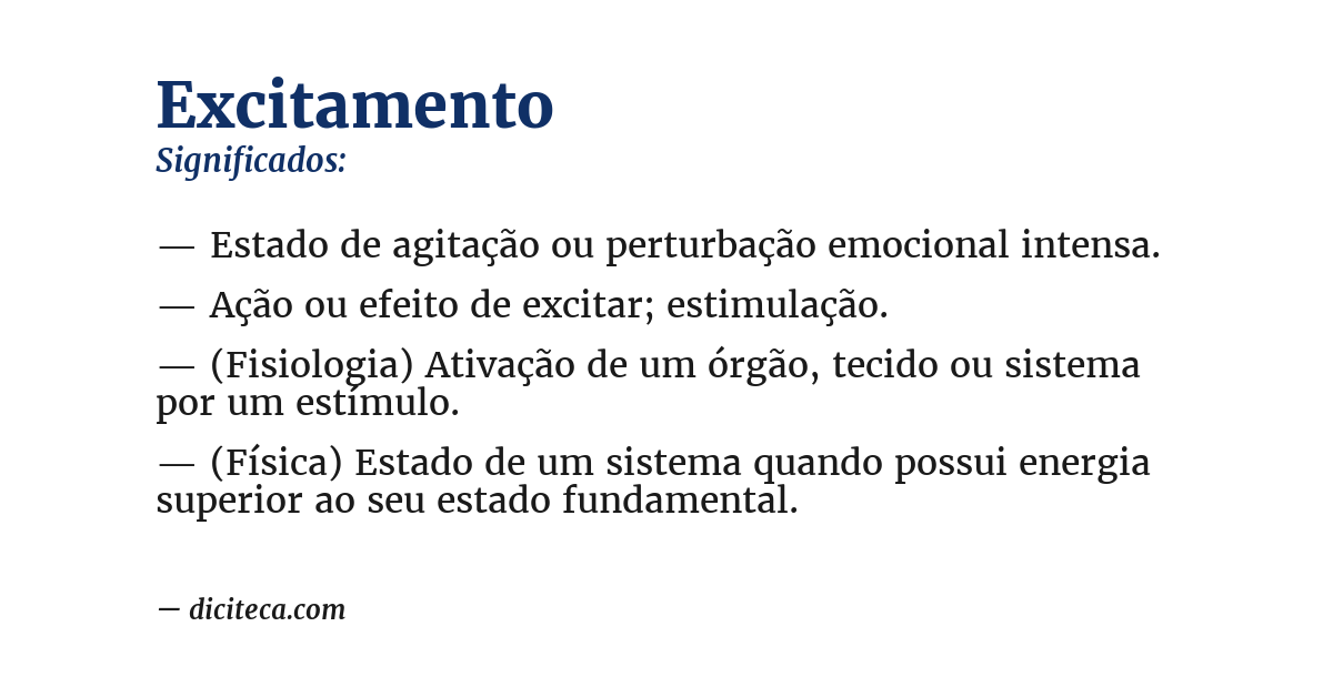 Significado de excitamento