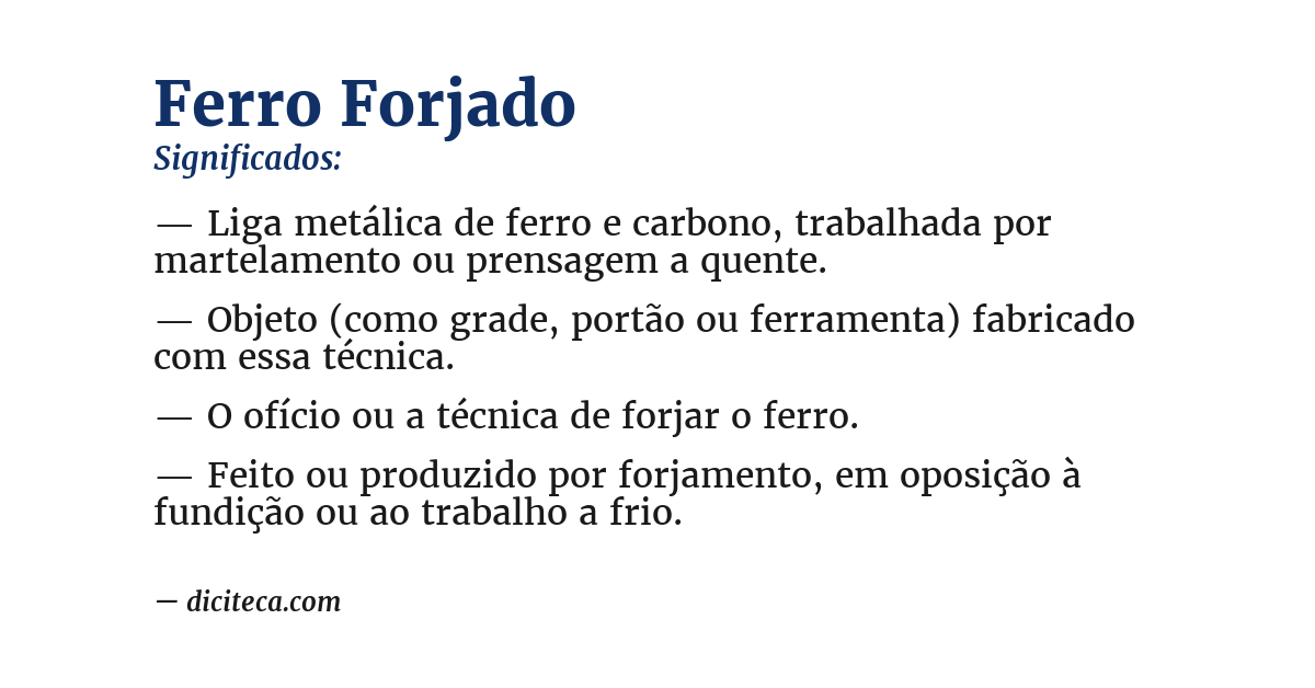 Significado de ferro forjado