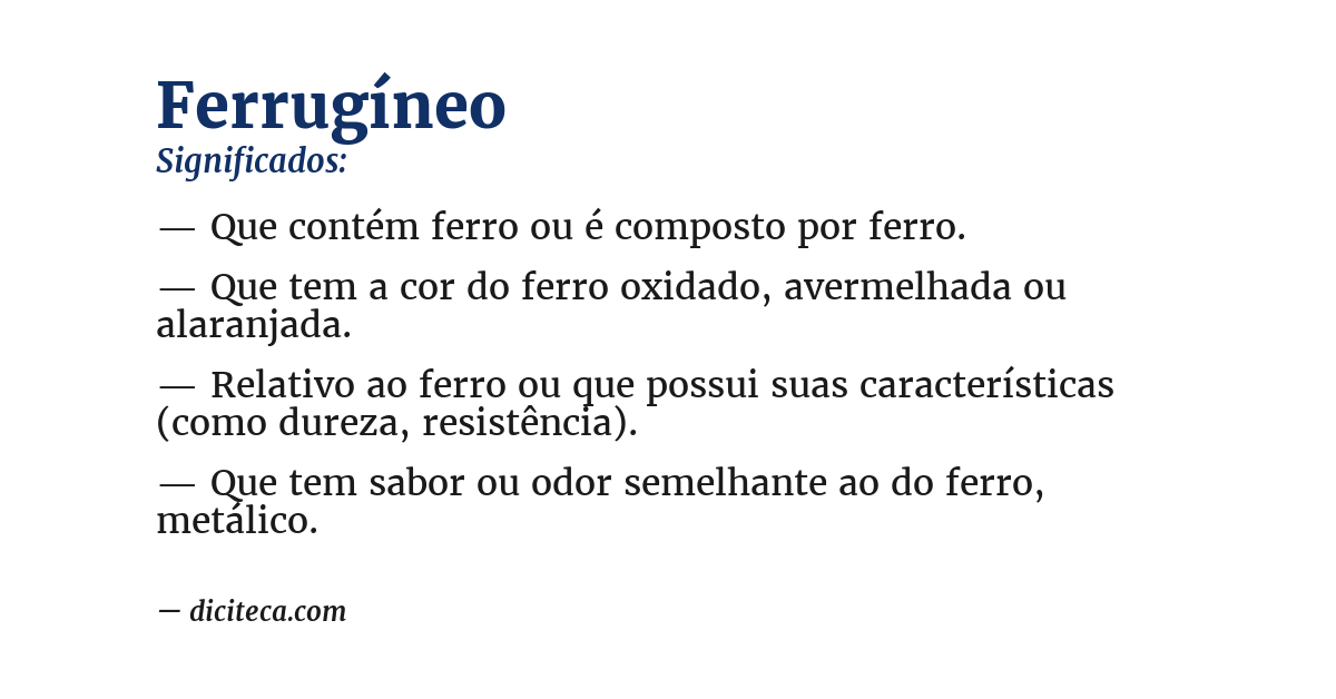 Significado de ferrugíneo