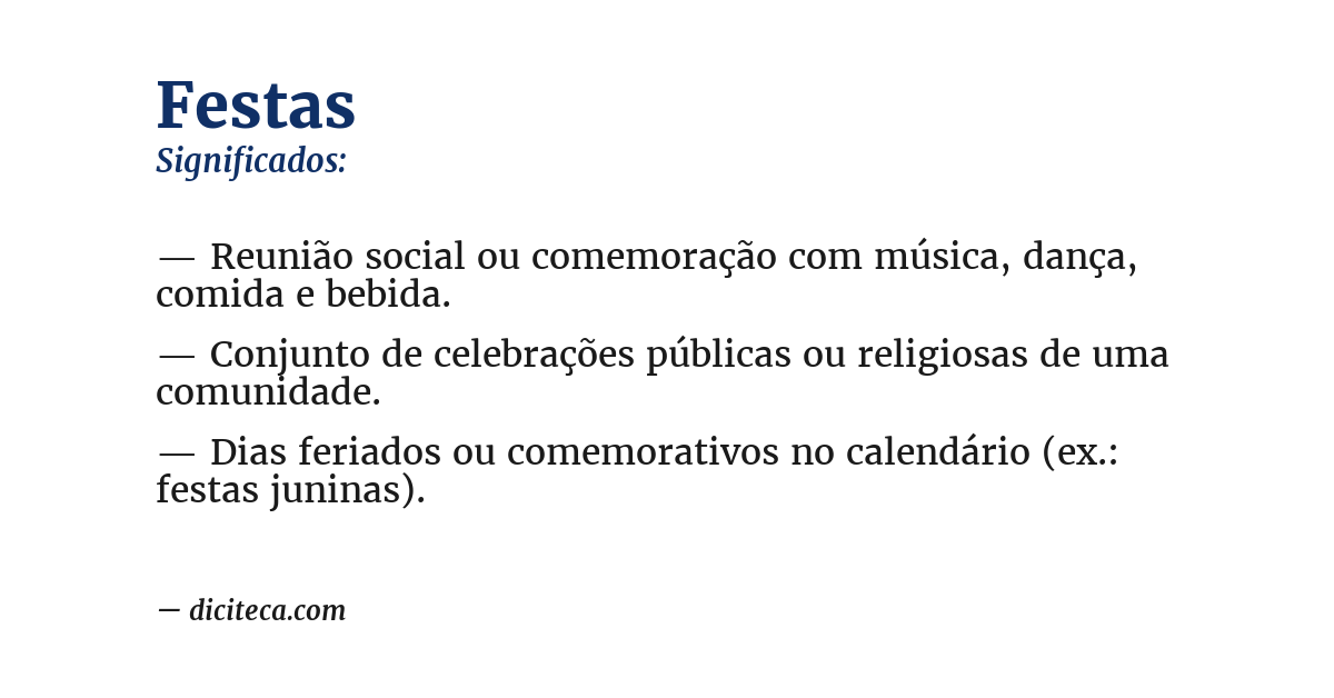 Significado de festas