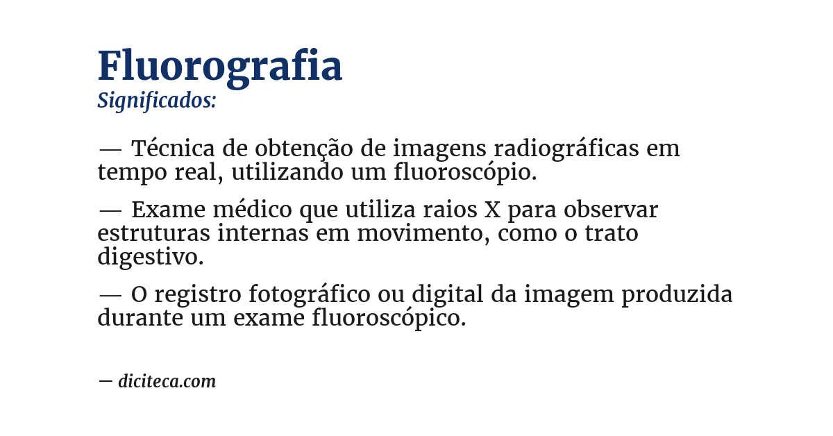 Significado de fluorografia