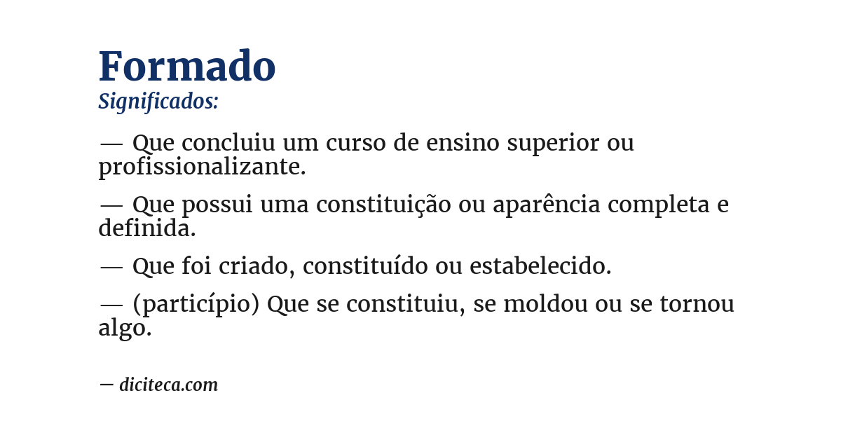 Significado de formado