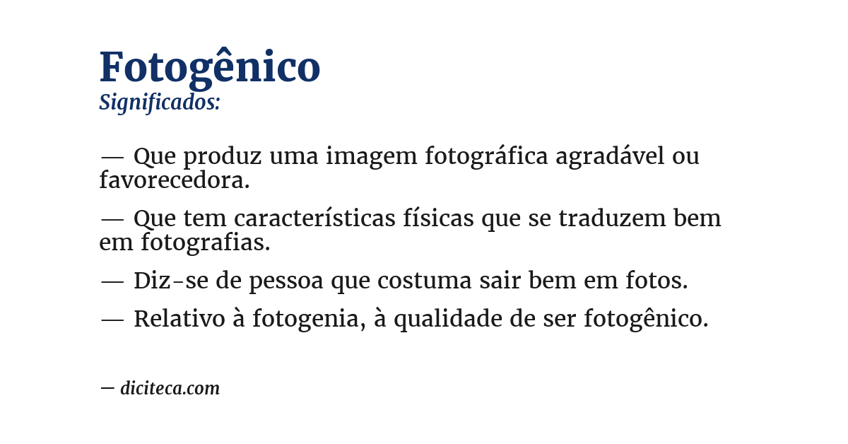 Significado de fotogênico