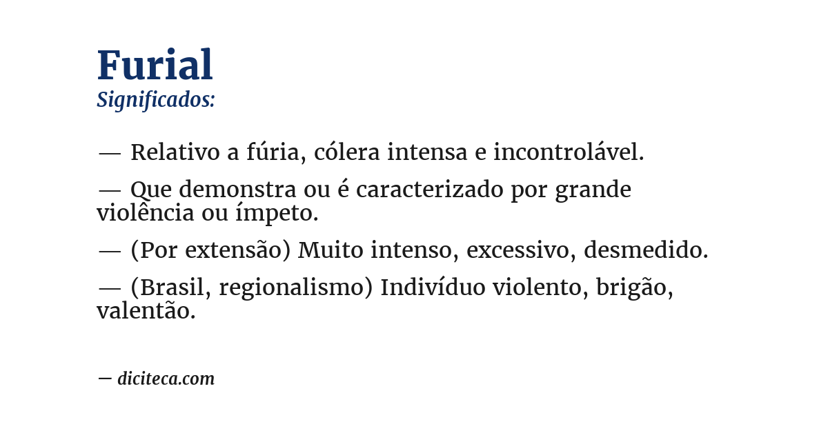 Significado de furial