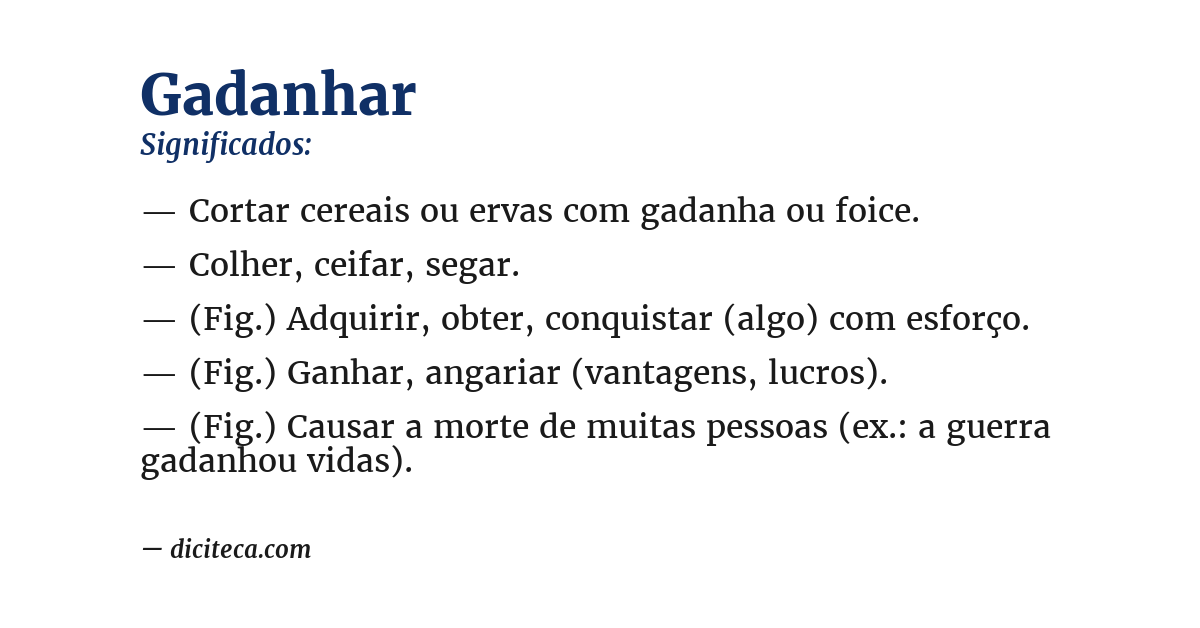 Significado de gadanhar