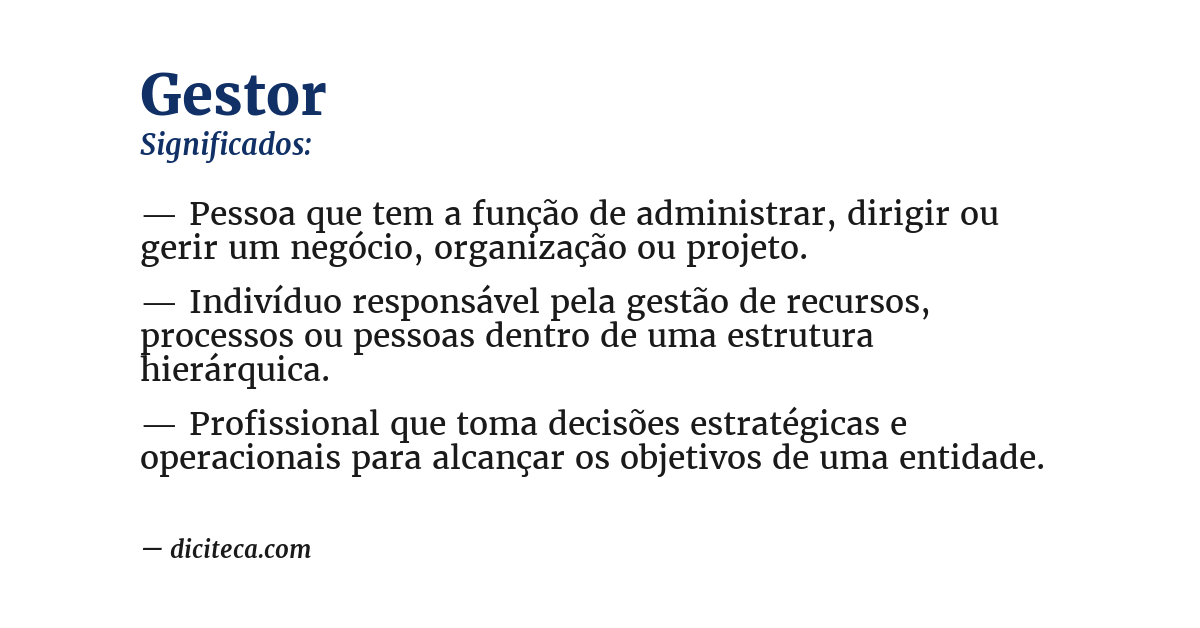 Significado de gestor