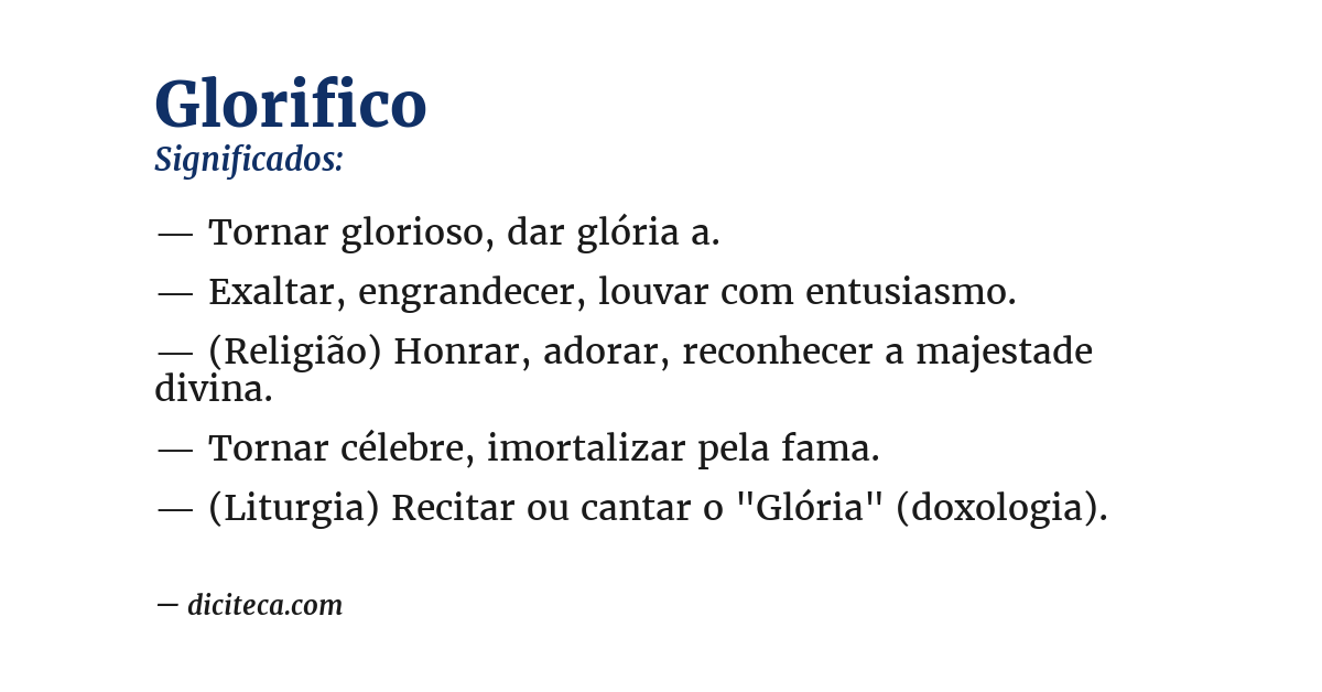 Significado de glorifico