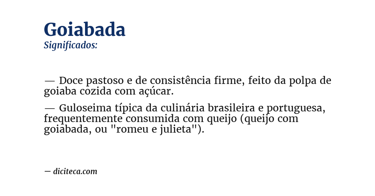 Significado de goiabada