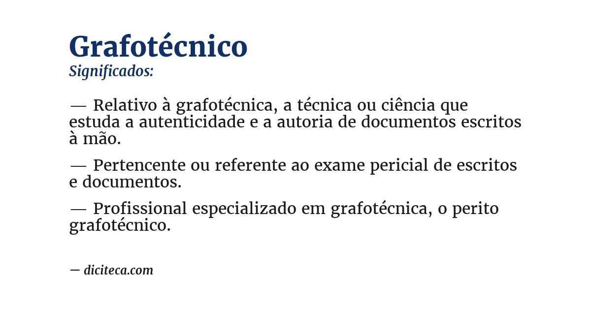 Significado de grafotécnico