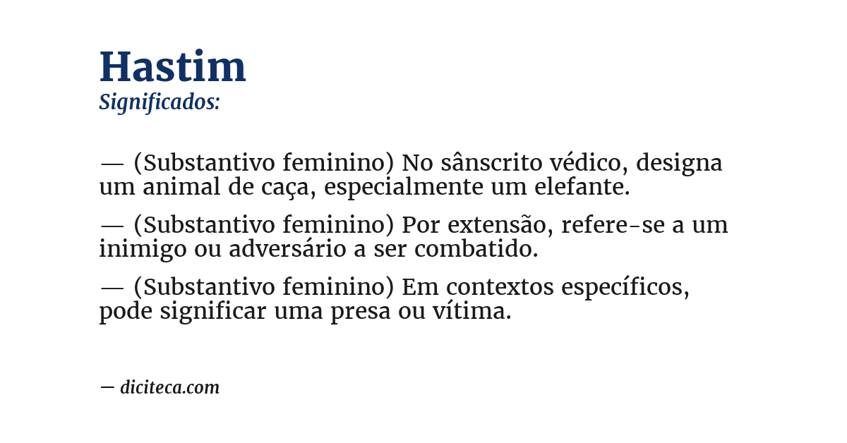 Significado de hastim