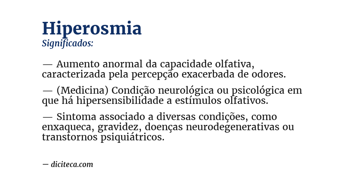 Significado de hiperosmia