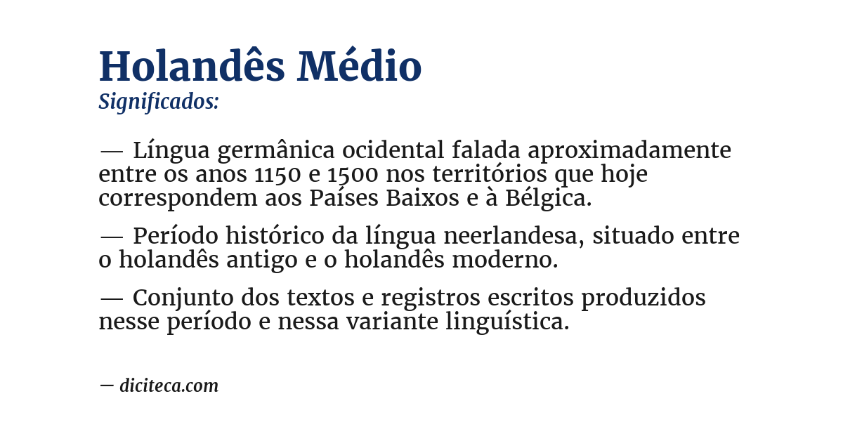 Significado de holandês médio